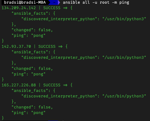 Ansible Ping Pong